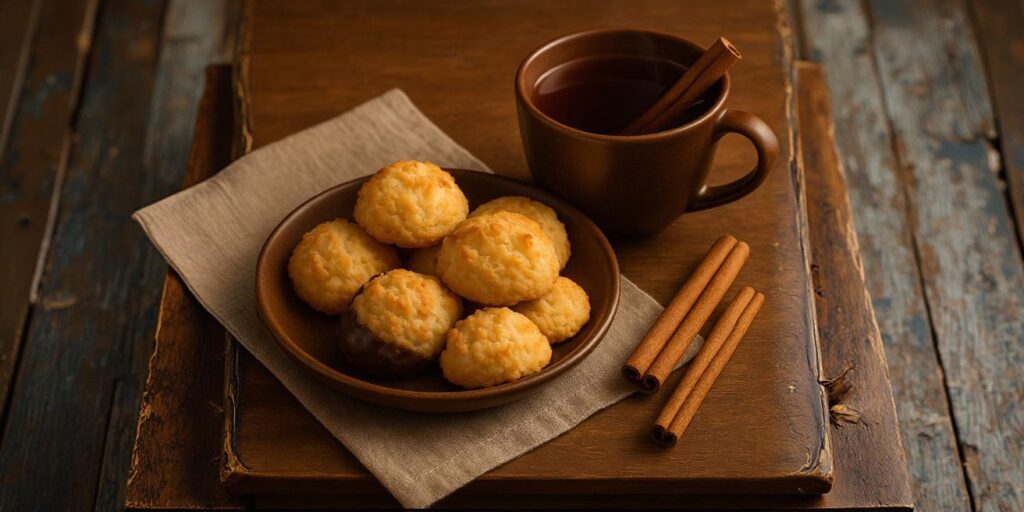 Macaroon with Cinnamon Tea sweet, chewy and warmly spiced pairing